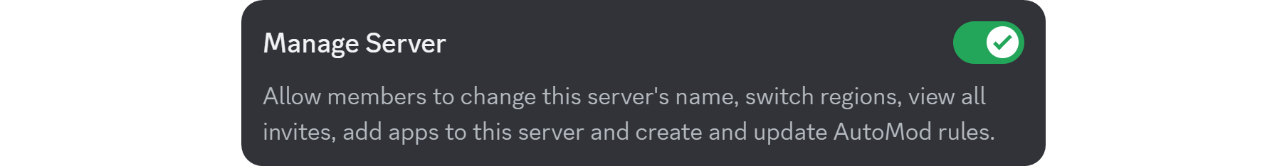 The Manage Server permission on Discord