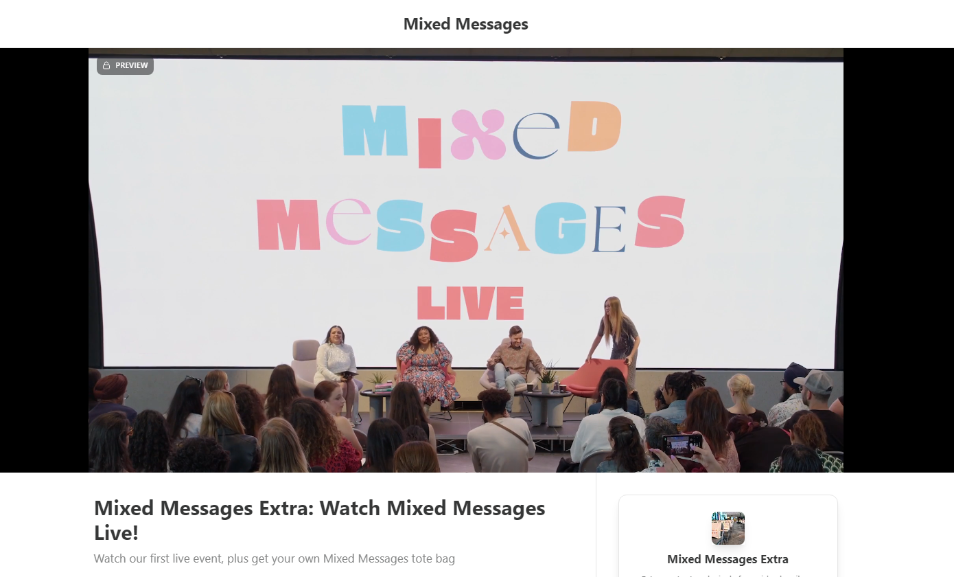 Mixed Messages newsletter also runs paid events, both live and online.