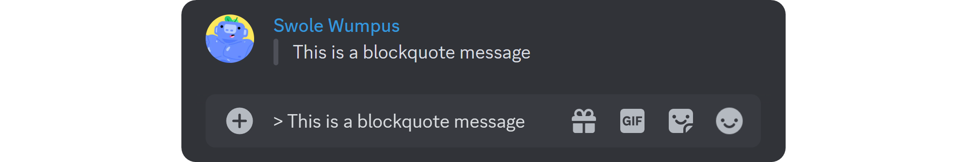 Blockquote formatting on Discord