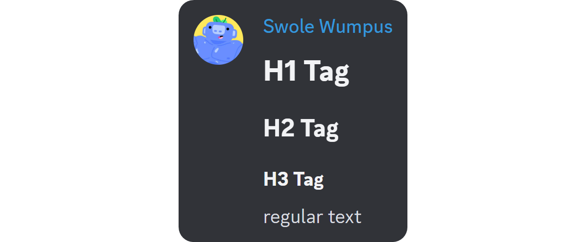 Heading tags on Discord