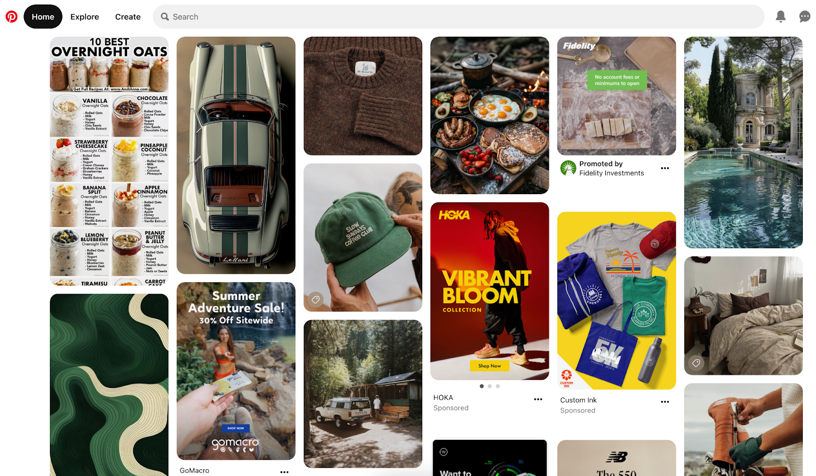 Pinterest homepage