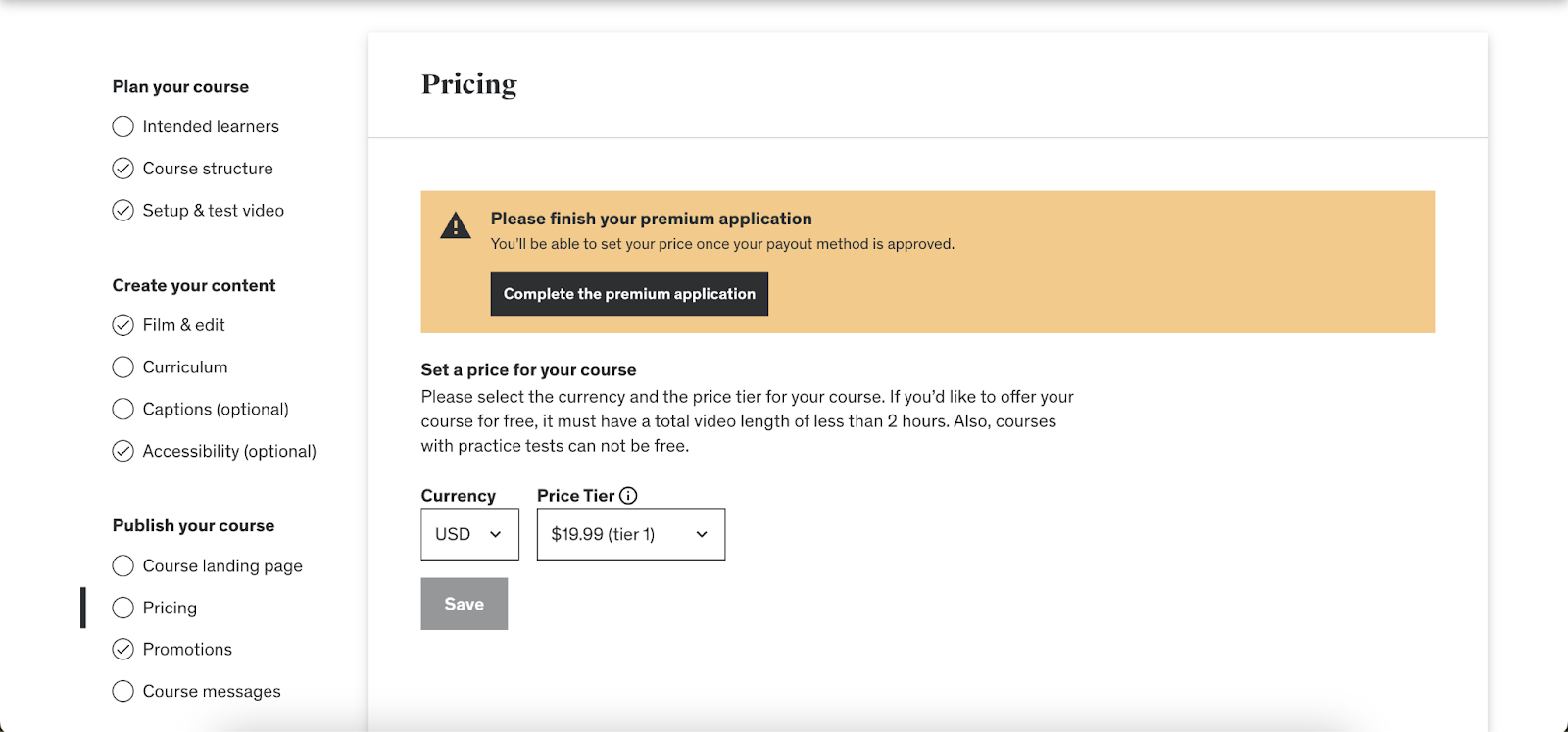 Pricing your course