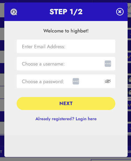 Register for HighBet