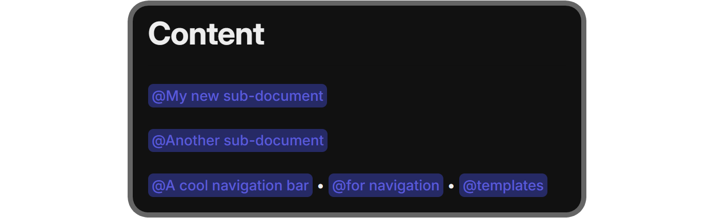 Examples of sub-document internal links on the Content app on Whop