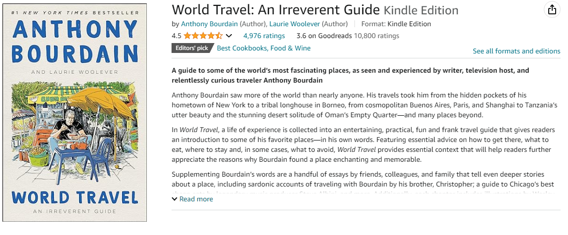 World Travel: An Irreverent Guide by Anthony Bourdain and Laurie Woolever 