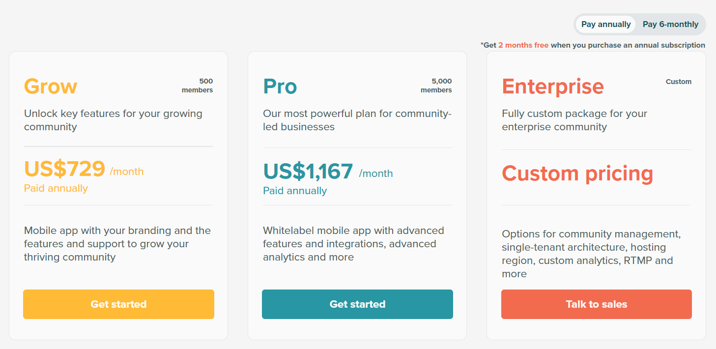 A screenshot of Disciple Media's pricing