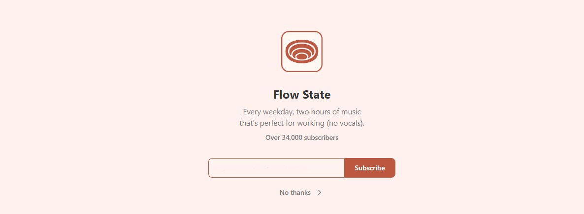 Flow State is a daily newsletter that sends its readers music, but the creators also offer digital products