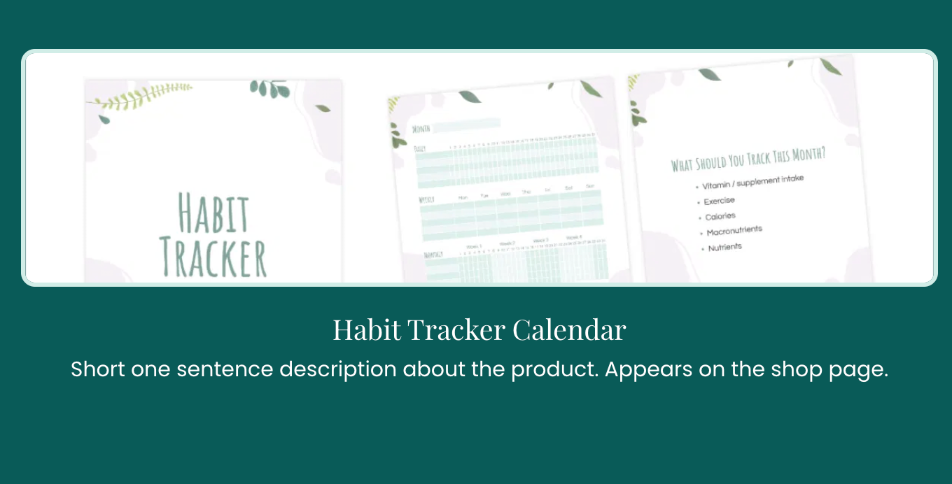 A screenshot showing a habit tracker calender