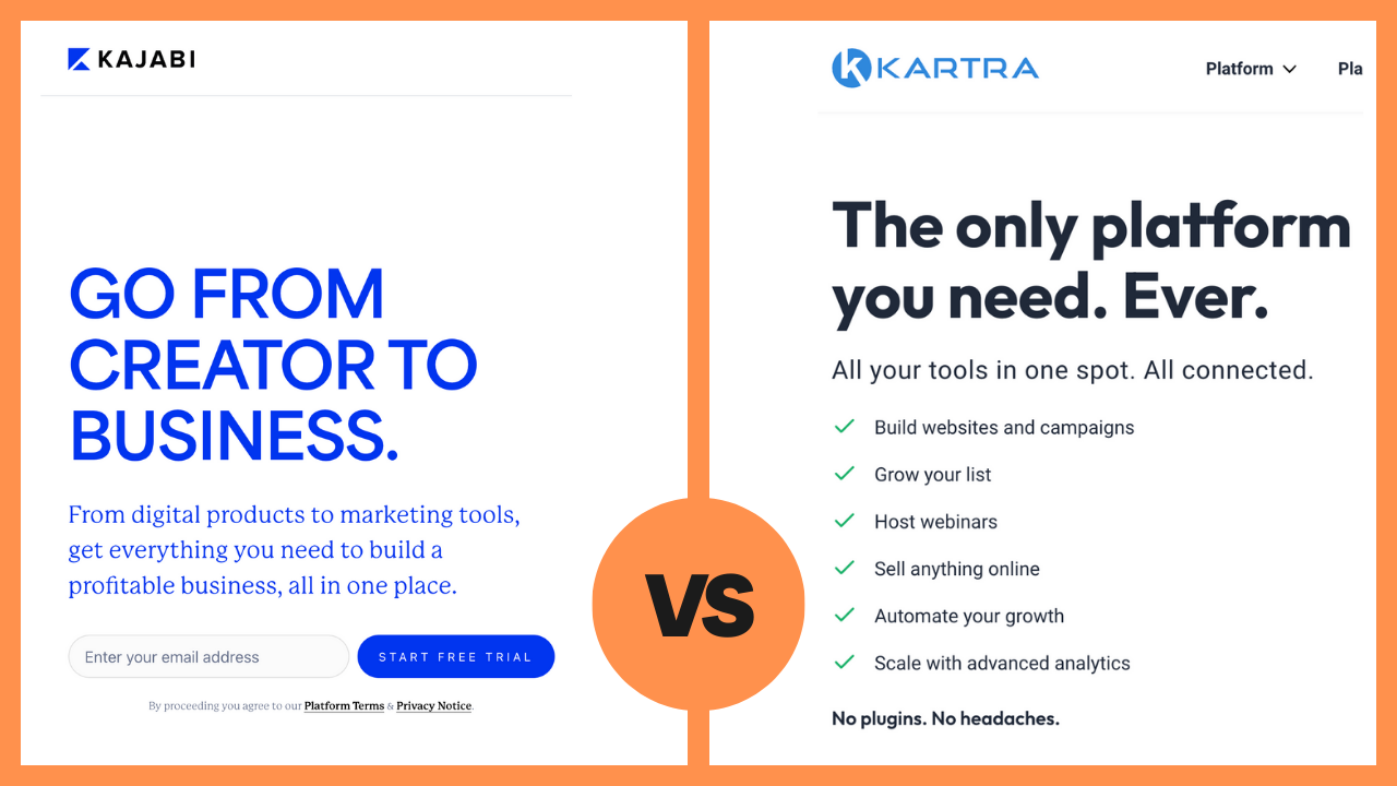 Kajabi vs kartra