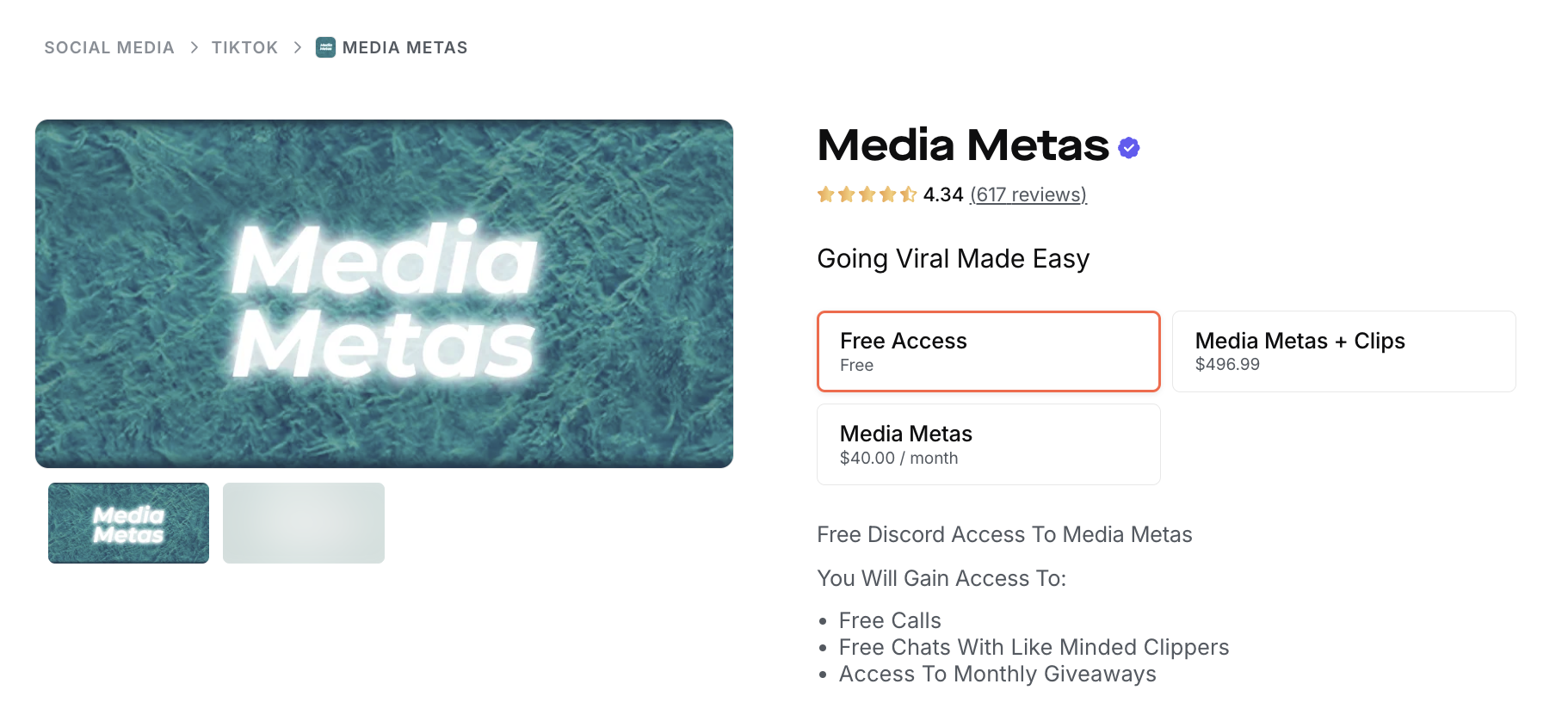 media metas