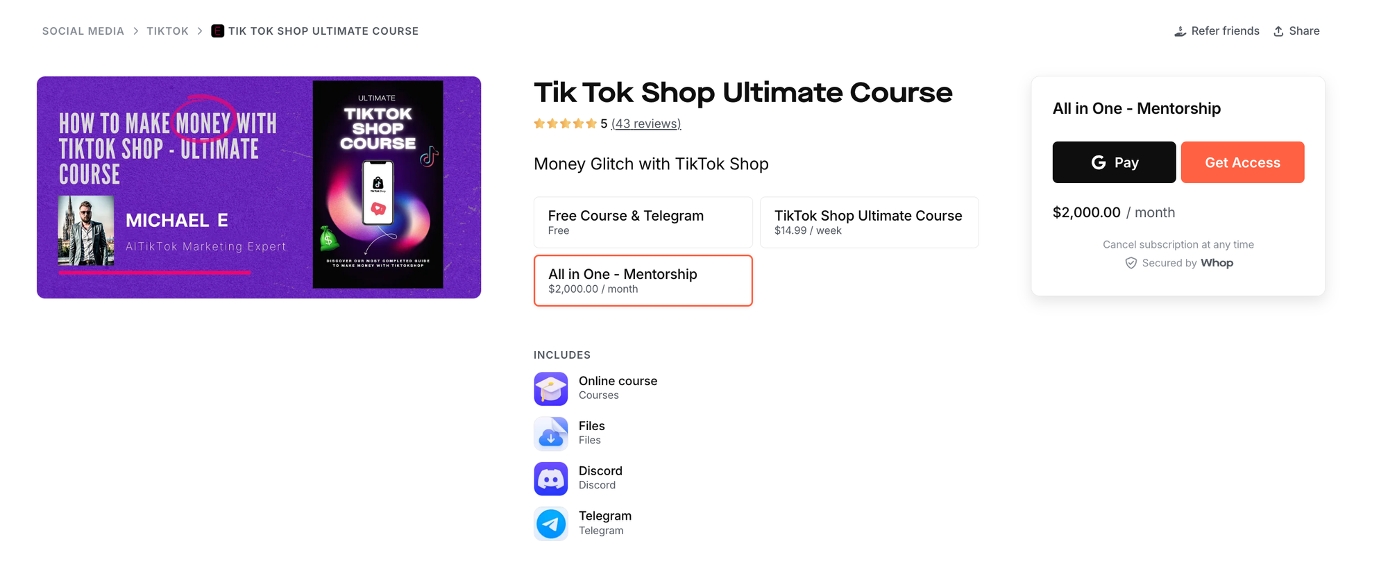 tiktok shop course