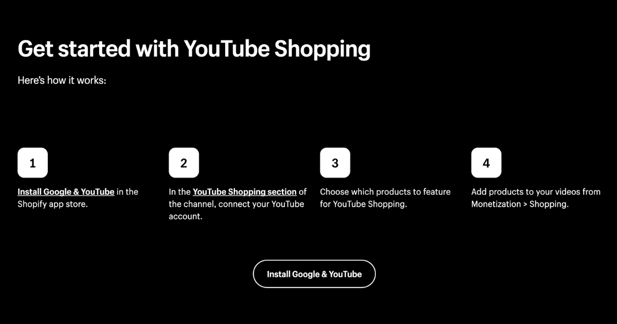 youtube shopping