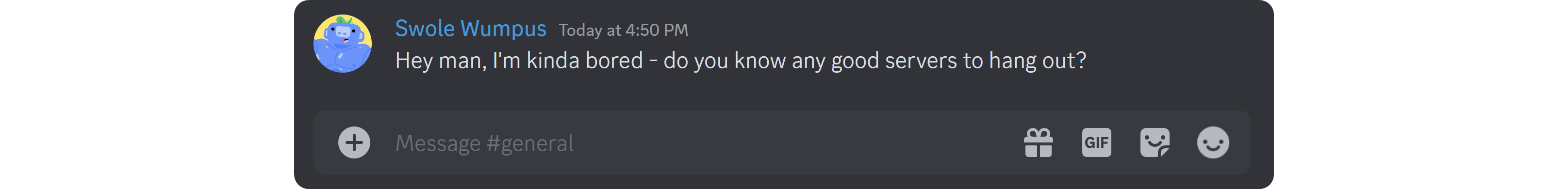 A Discord message