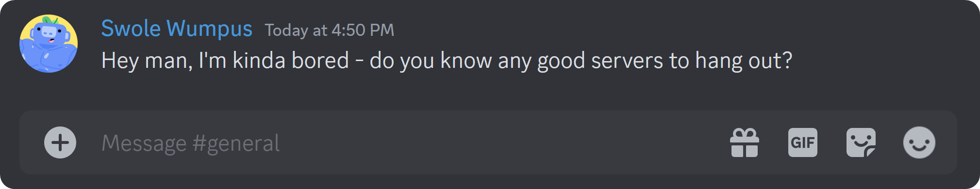 A Discord message