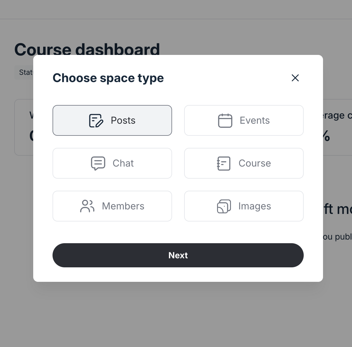 Circle course dashboard