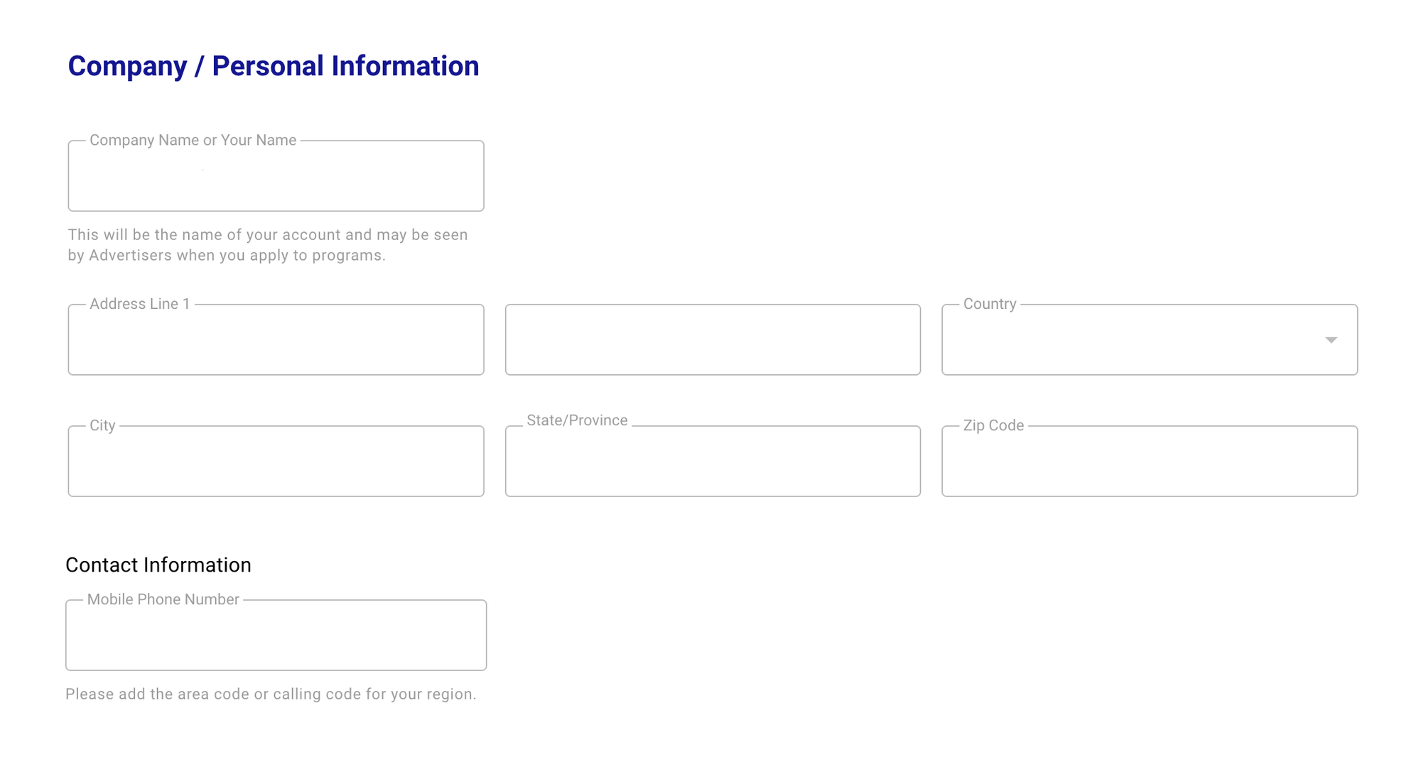 Information form