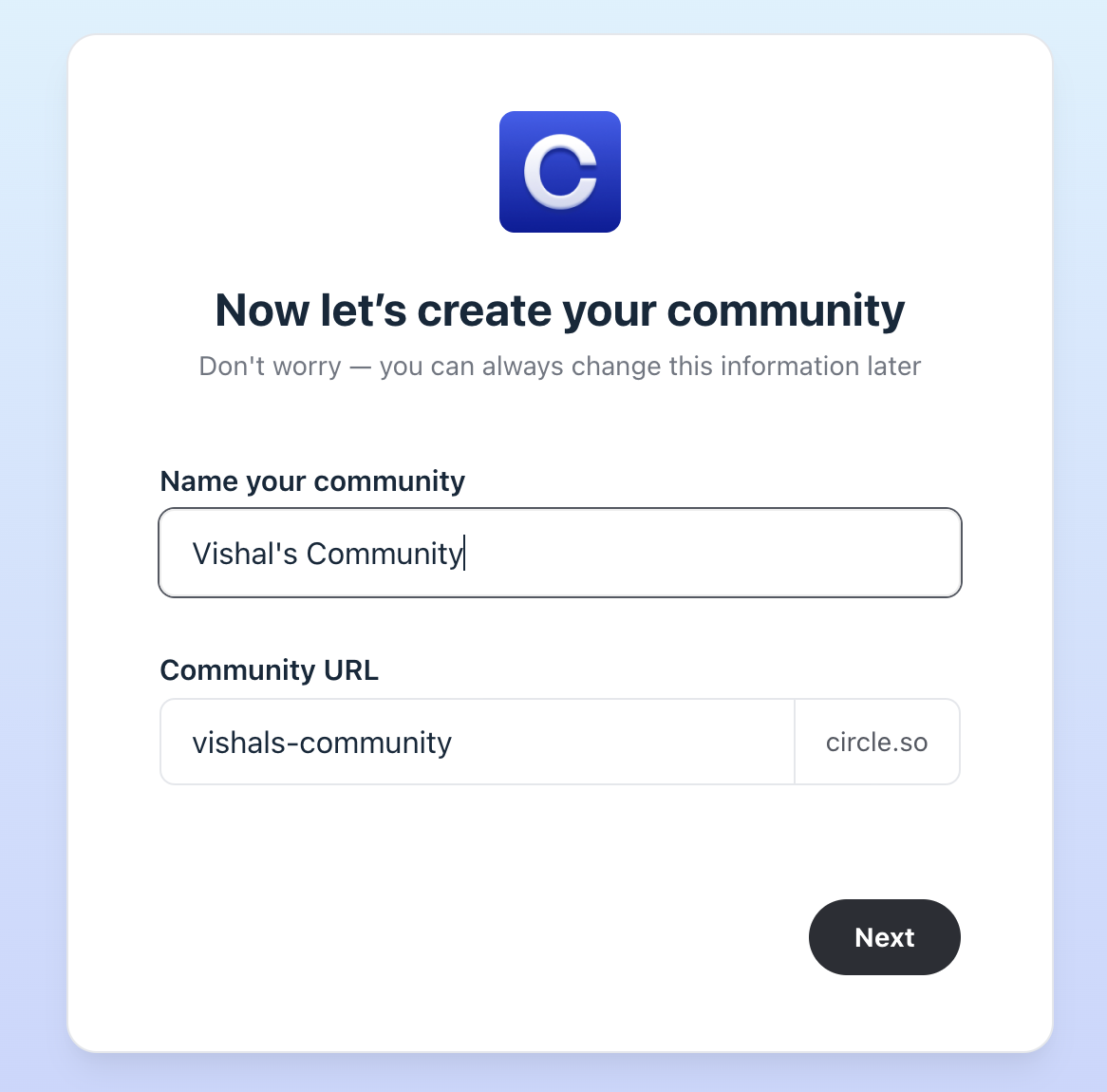 Create a community on Circle