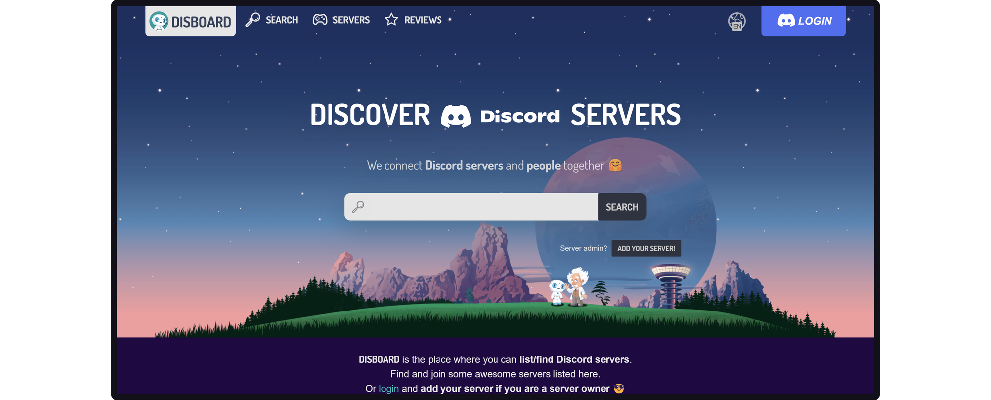 Disboard's main page