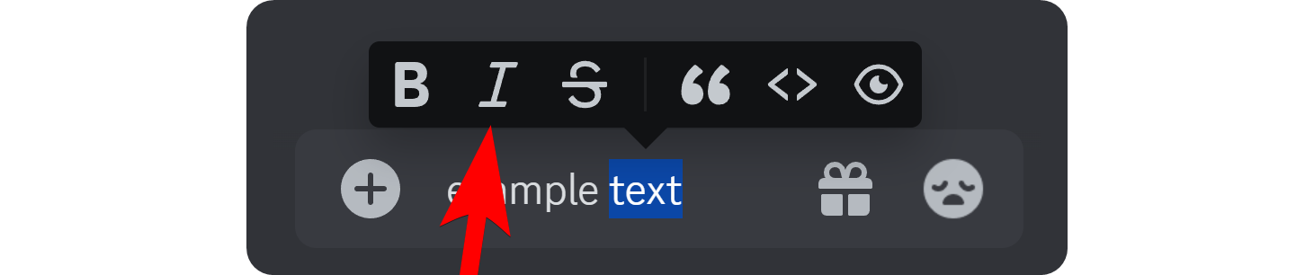 Formatting popup menu on Discord