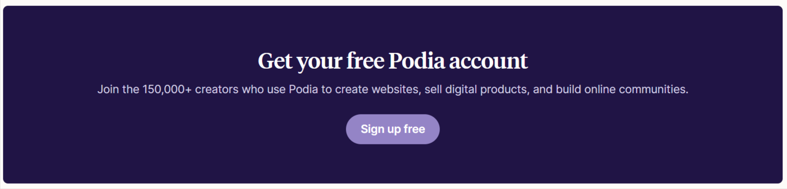 Sign up to Podia