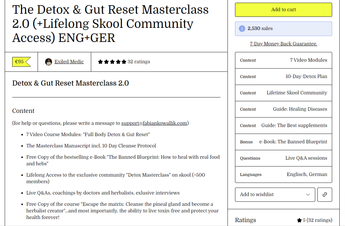 Detox & Gut Reset Masterclass on Gumroad 