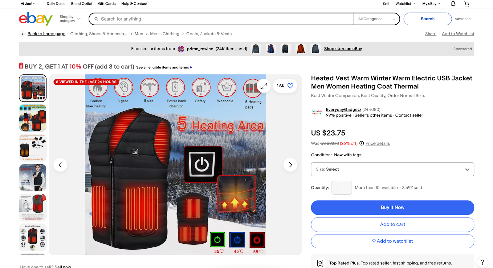 Heated vest