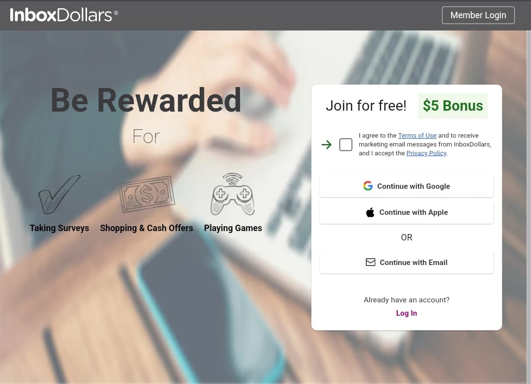 InboxDollars homepage