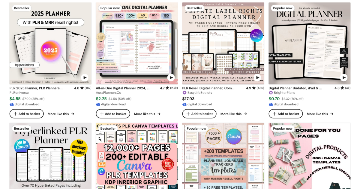 PLR planners