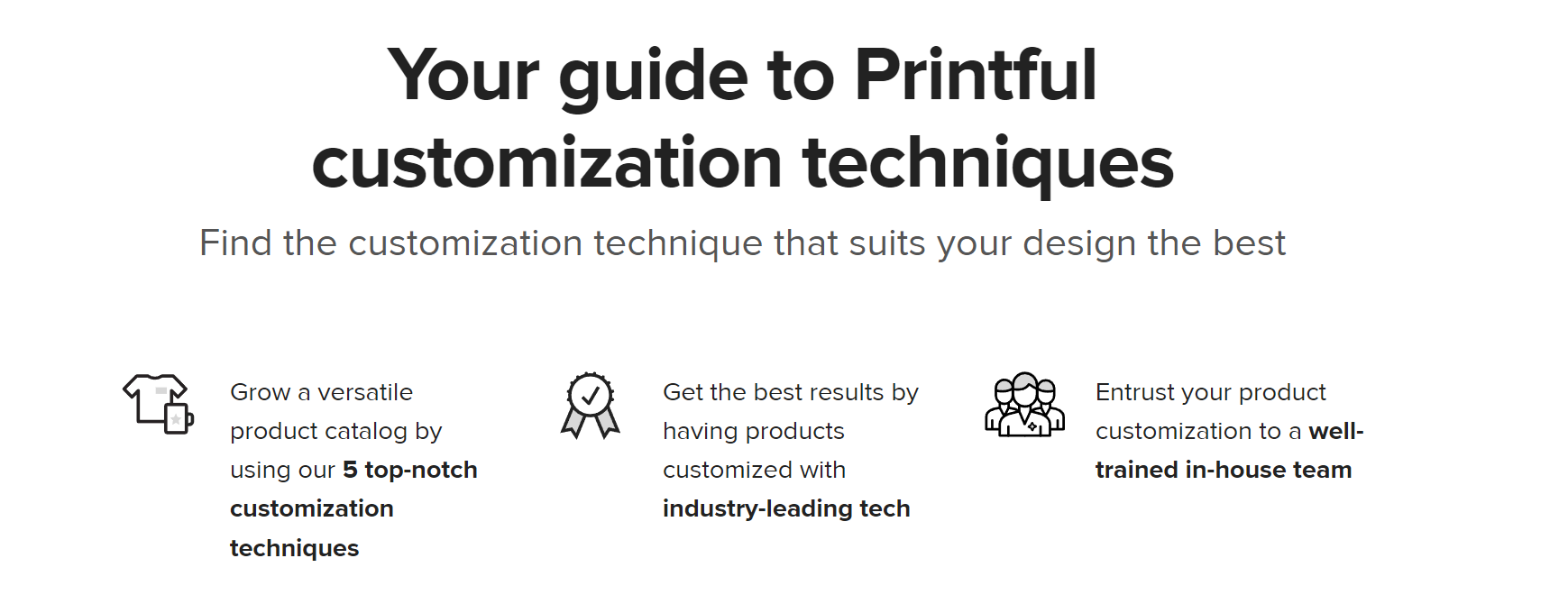 Printful customization options