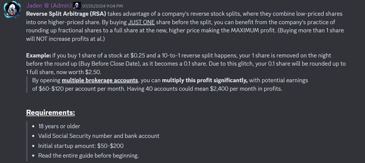 Reverse Split Arbitrage