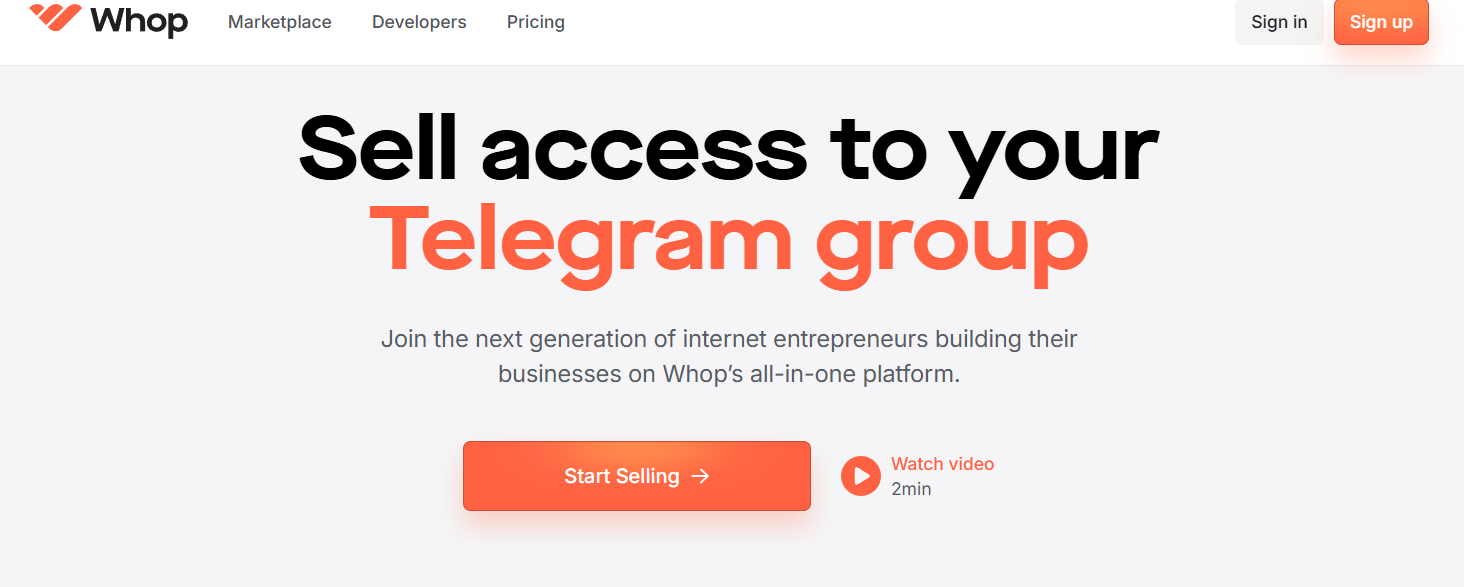 Whop and Telegram