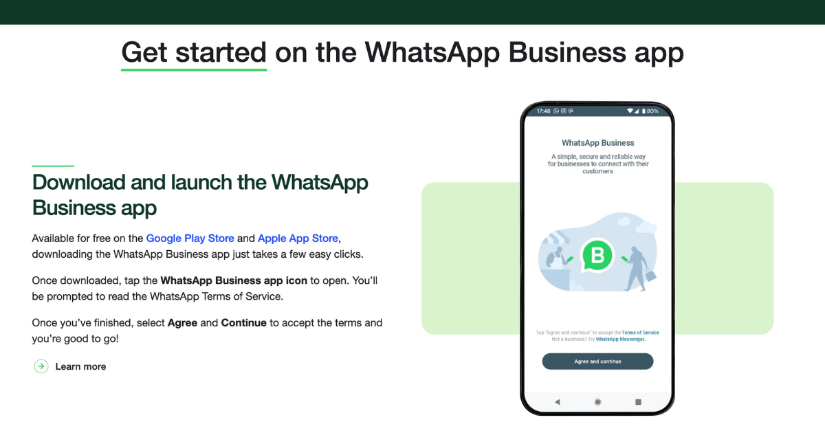 Sign up for WhatsApp Business