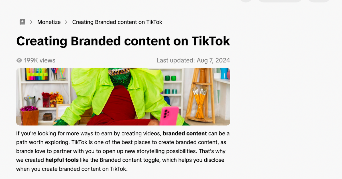 TikTok branded content