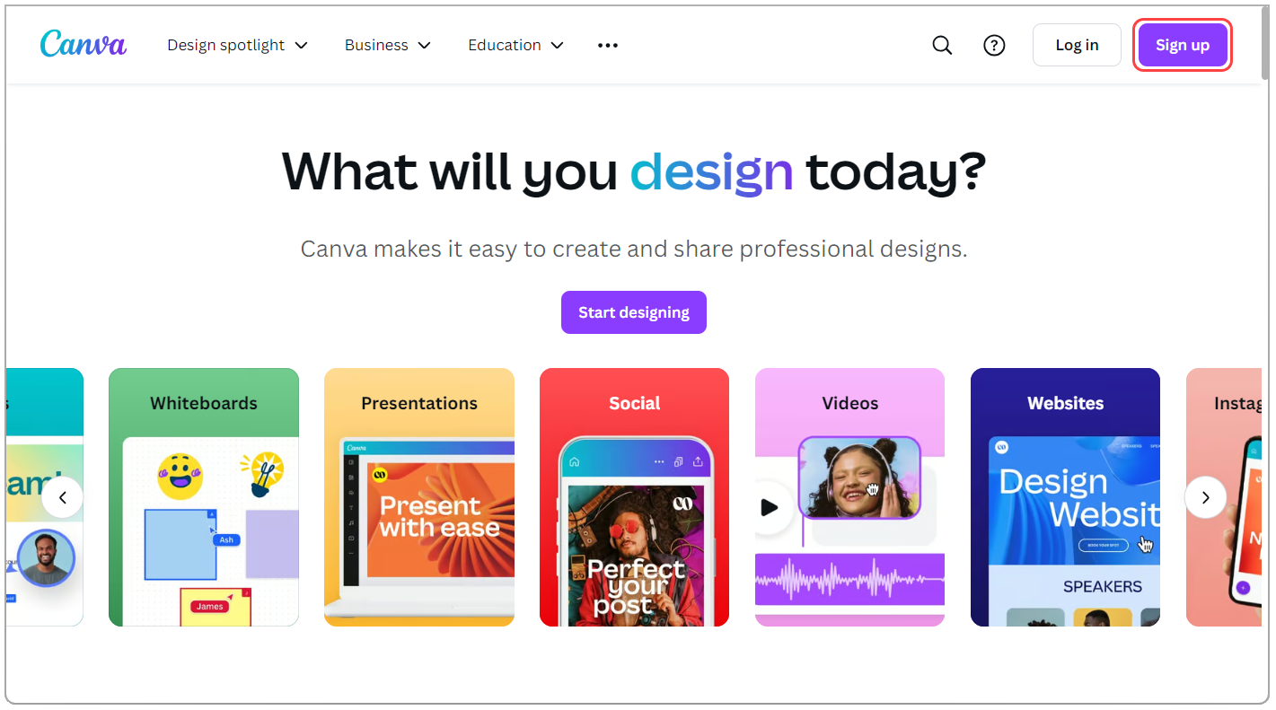 canva sign up