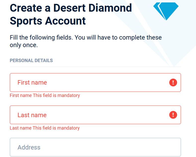 create desert diamond account