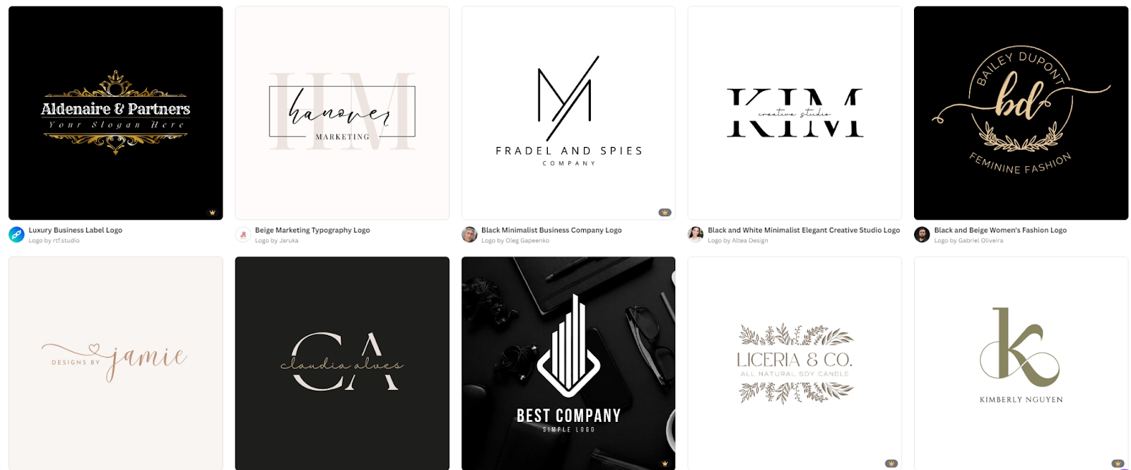 custom business logos