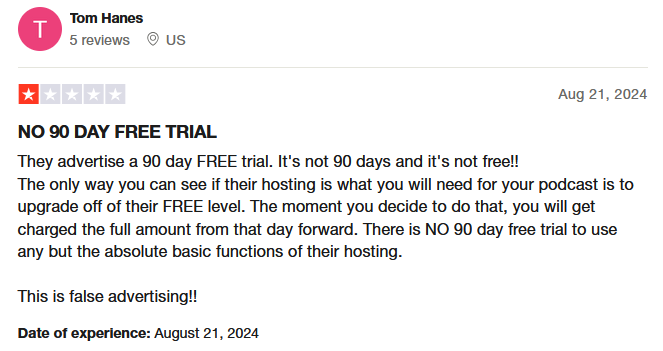 No 90 day trial