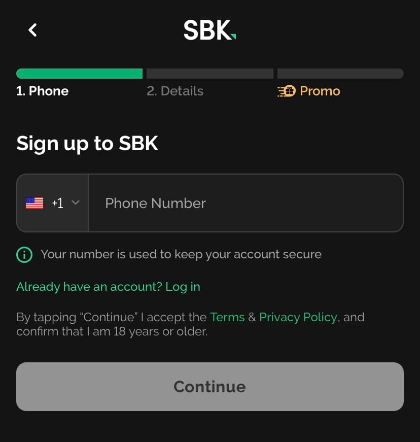 SBK sign up