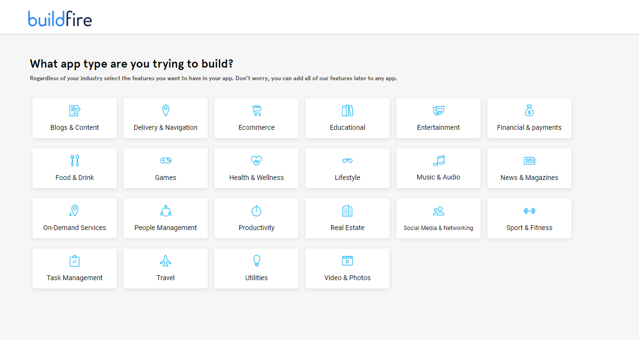 BuildFire templates