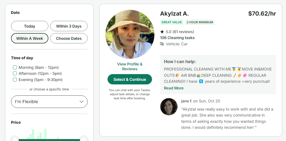 Clean carpets and furniture taskrabbit screenshot