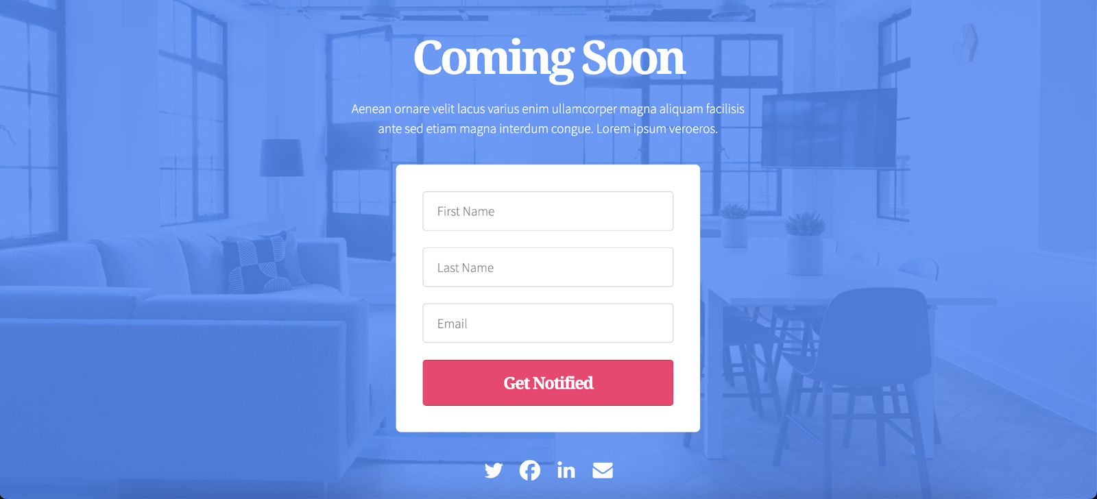 Coming soon template on carrd