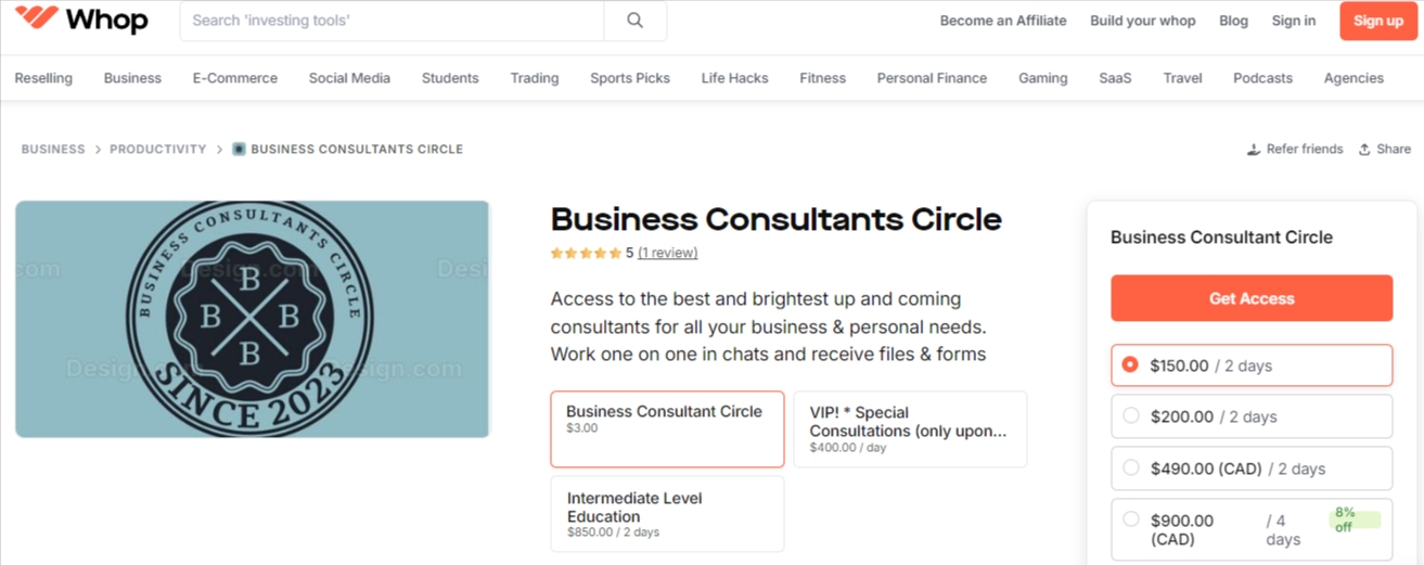 Business Consultants Circle