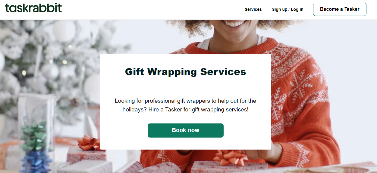 Decorate or gift wrap for the holidays taskrabbit screenshot