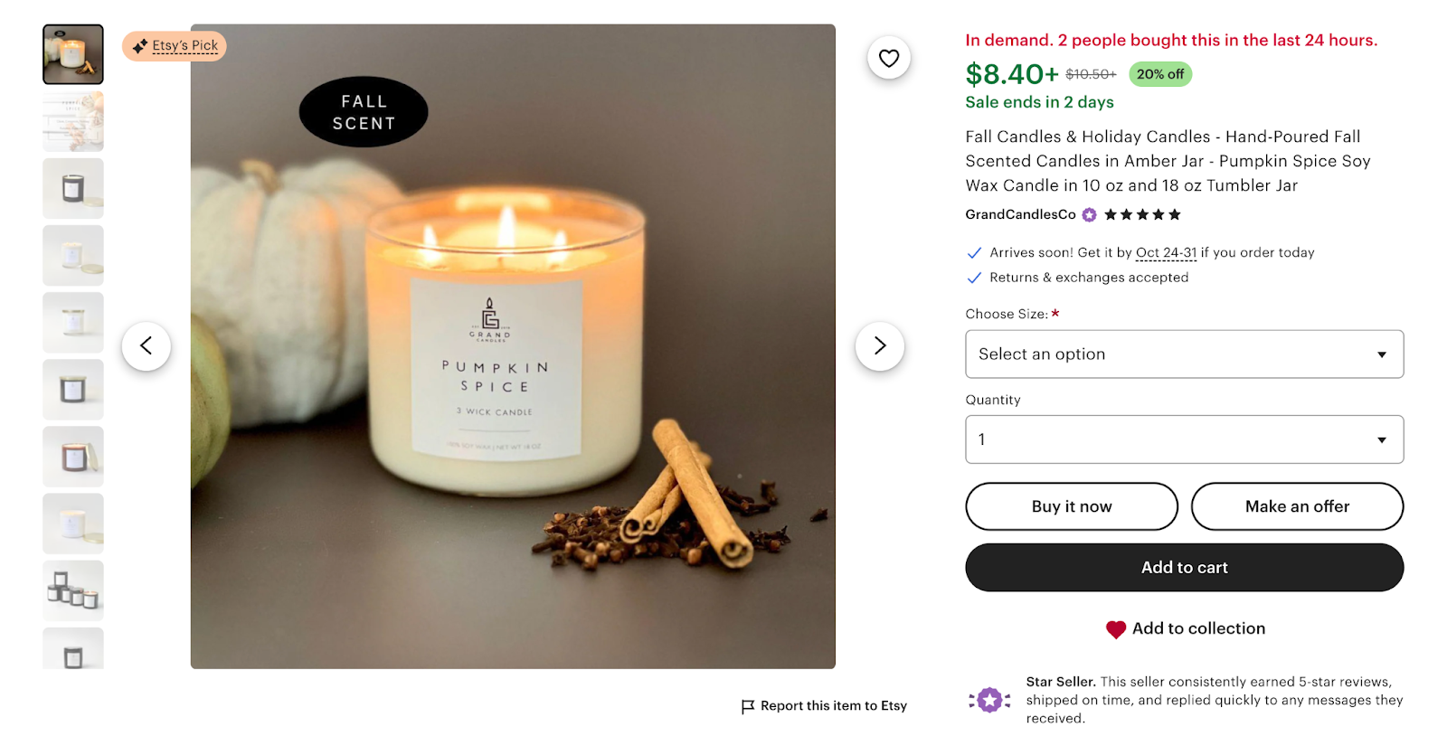 Fall-scented candles