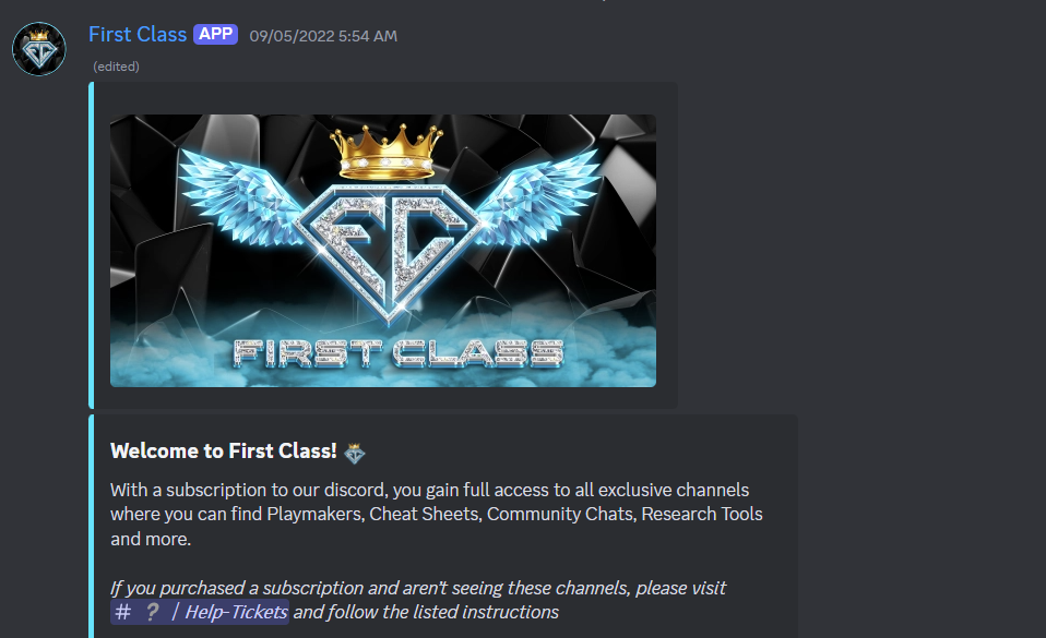 First class discord screenshot