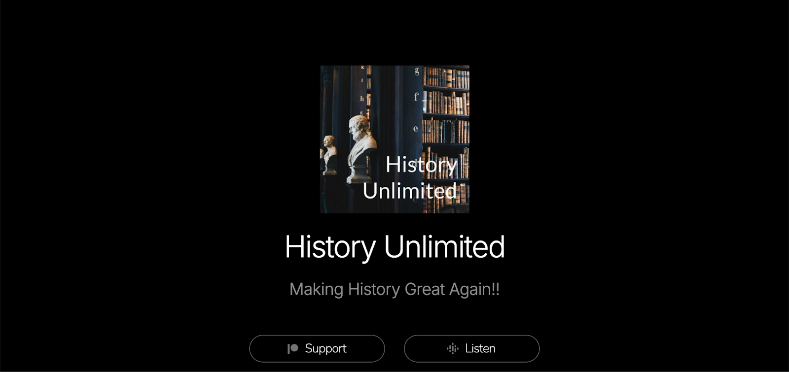 History Unlimited home page screenshot