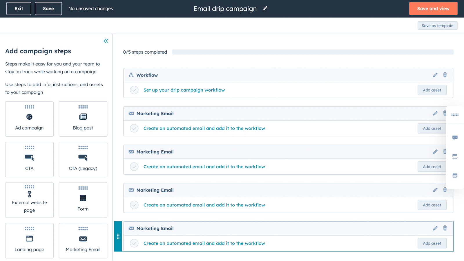 HubSpot campaign workflow