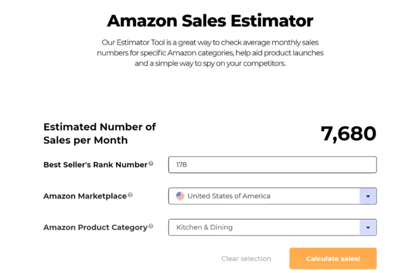 Jungle Scout Sales Estimator