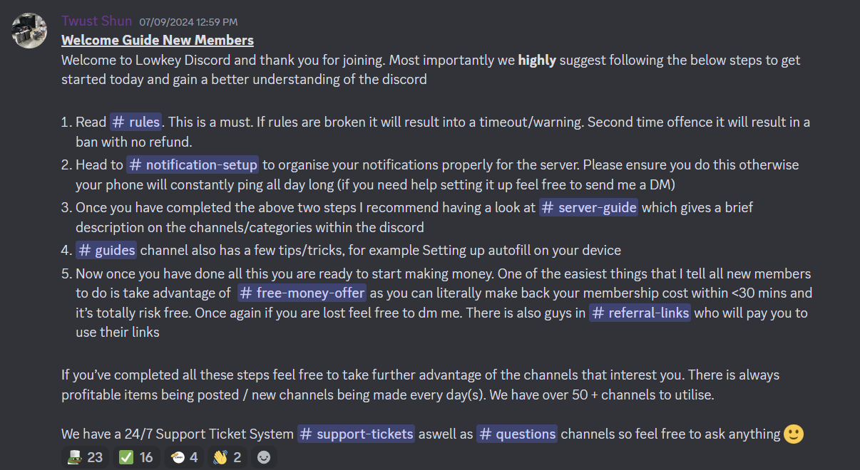 Lowkey Discord Welcome Channel Screenshot