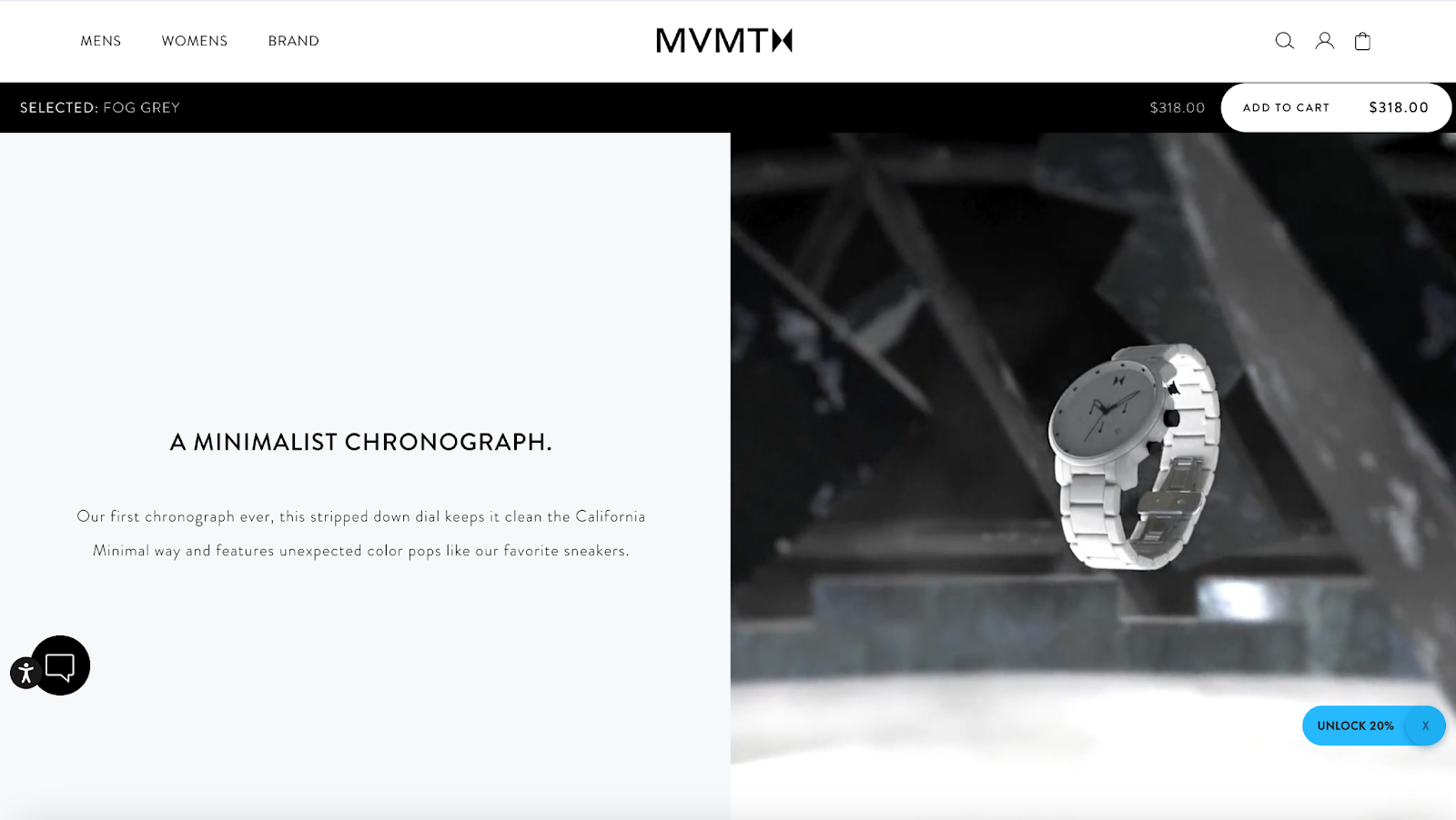 MVMT chrono ceramic watch description screenshot 2